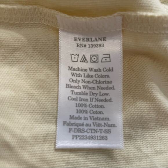 EVERLANE The Organic Cotton Weekend Tee Dress Yellow Mini Pocket Short Sleeve - Picture 6 of 8